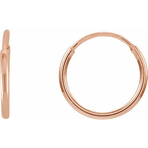 14K Gold Endless Hoop Earrings - Options Available