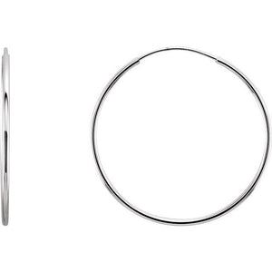 14K Gold Endless Hoop Earrings - Options Available