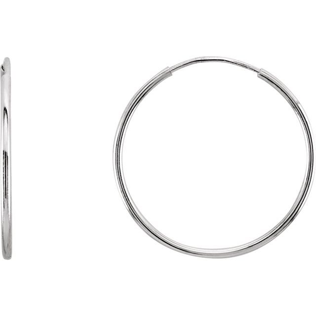 14K Yellow Endless Tube 10 mm Hoop Earring