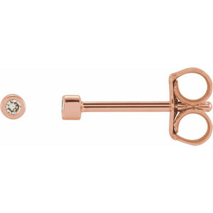 0.01 Ct Natural Diamond Micro Bezel-Set Earrings in 14K Gold & Platinum