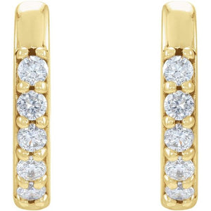 14K Rose Gold 1/8 CTW Natural Diamond Polished Huggie Hoop Earrings
