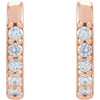 14K Rose Gold 1/8 CTW Natural Diamond Polished Huggie Hoop Earrings