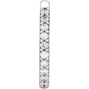 14K Rose Gold 1/8 CTW Natural Diamond Polished Huggie Hoop Earrings