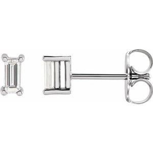 14K Gold Natural Diamond 4-Prong Basket Earrings