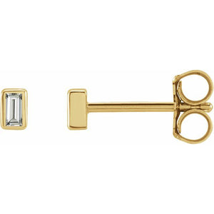 14K Gold Natural Diamond Bezel-Set Earrings