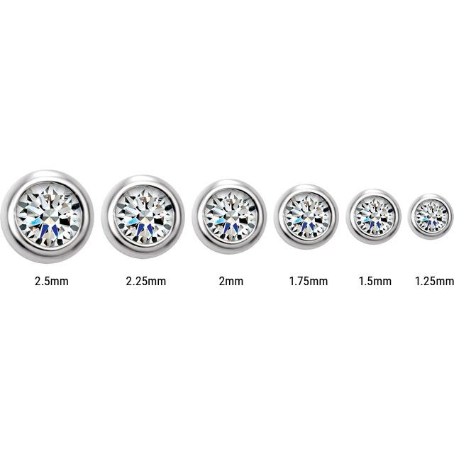 14K Gold Natural Diamond Micro Bezel-Set Earrings