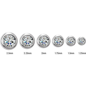 0.04 Ctw Natural Diamond Micro Bezel-Set Earrings