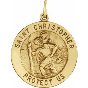 Sterling Silver 22  mm St. Christopher Medal