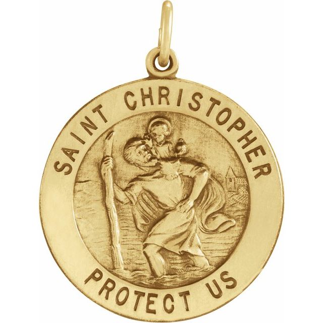 Sterling Silver 22  mm St. Christopher Medal