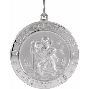 Sterling Silver 25  mm St. Christopher Medal