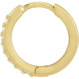 14K Rose Gold 1/8 CTW Natural Diamond Polished Huggie Hoop Earrings