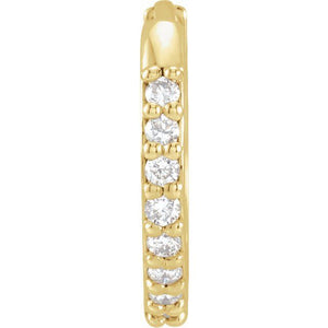 14K Rose Gold 1/8 CTW Natural Diamond Polished Huggie Hoop Earrings