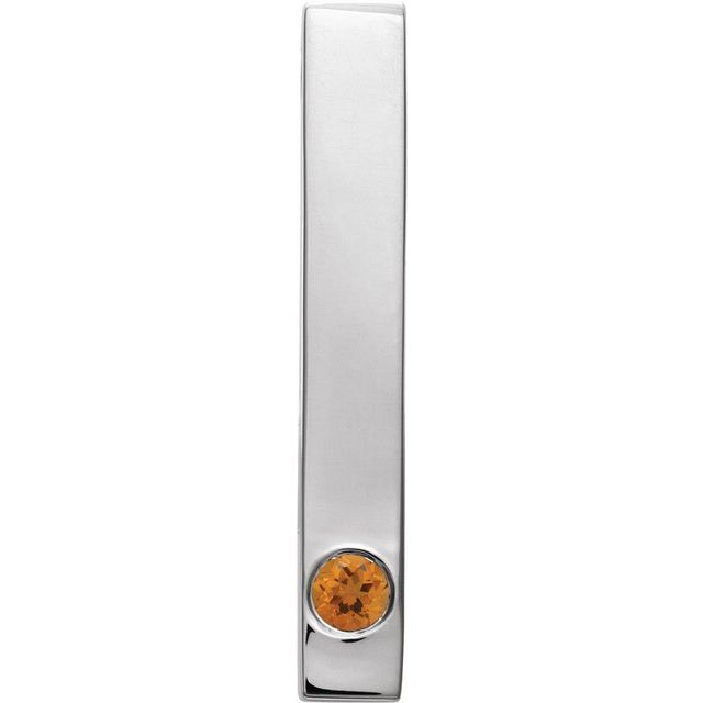 14K Gold Natural Mozambique Garnet Engravable Family Bar Pendant