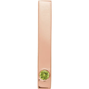 14K Gold Natural Mozambique Garnet Engravable Family Bar Pendant