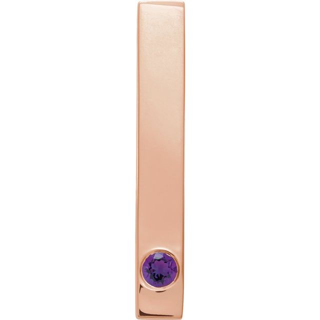 14K Gold Natural Mozambique Garnet Engravable Family Bar Pendant
