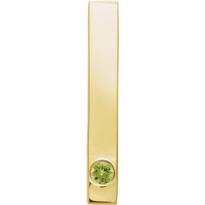 14K Gold Natural Mozambique Garnet Engravable Family Bar Pendant