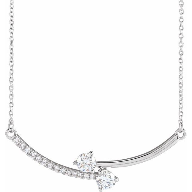 14K Gold Lab-Grown Diamond 2-Stone Necklace