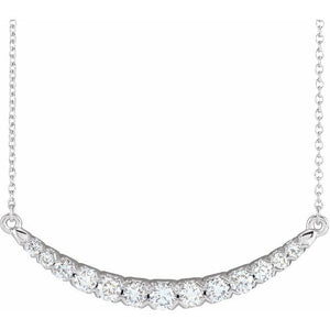 14K Gold Lab-Grown Diamond French-Set Bar Necklace