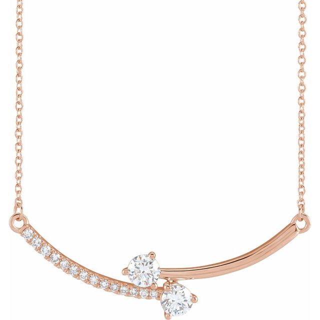 14K Gold Lab-Grown Diamond 2-Stone Necklace