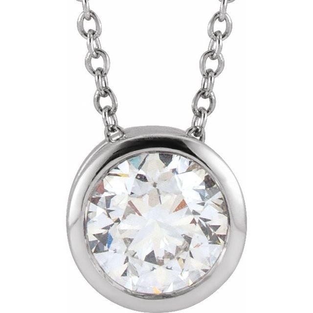 14K Gold Lab-Grown Diamond Solitaire Necklace - Options Available
