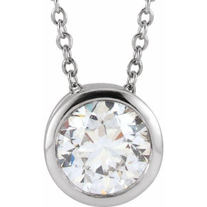 14K Gold Lab-Grown Diamond Solitaire Necklace - Options Available