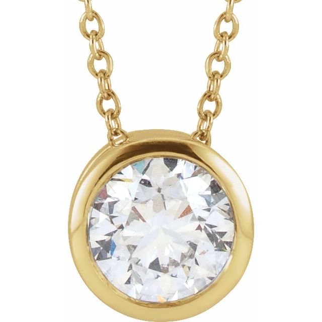 1/2 CTW Lab-Grown Diamond Round Solitaire Necklace in 14K Gold