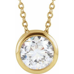 1/2 CTW Lab-Grown Diamond Round Solitaire Necklace in 14K Gold