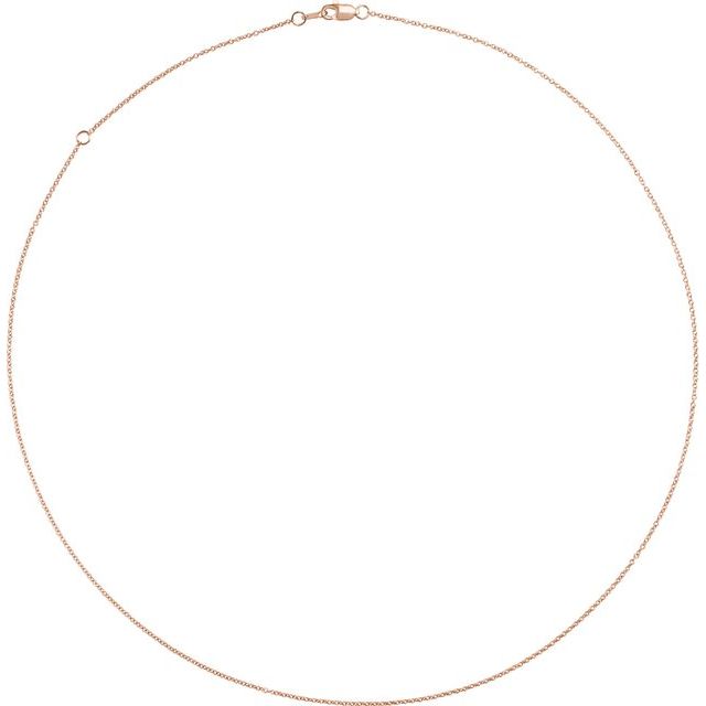 14K Yellow Gold 1 mm Adjustable Cable Chain Necklace – 16-18 Inches