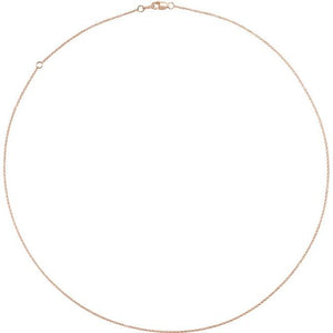 14K Yellow Gold 1 mm Adjustable Cable Chain Necklace 16-18