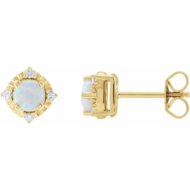 .08 CTW Lab-Grown White Sapphire and Diamond Earrings in 14K Gold & Silver