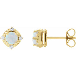 .08 CTW Lab-Grown White Sapphire and Diamond Earrings in 14K Gold & Silver