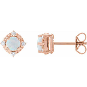 .08 CTW Lab-Grown White Sapphire and Diamond Earrings in 14K Gold & Silver