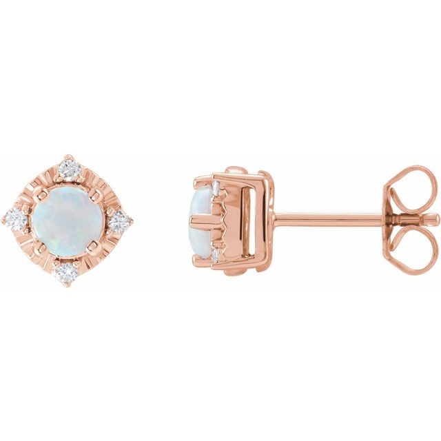 Lab-Grown White Sapphire And .08 Ctw Diamnd Earrings