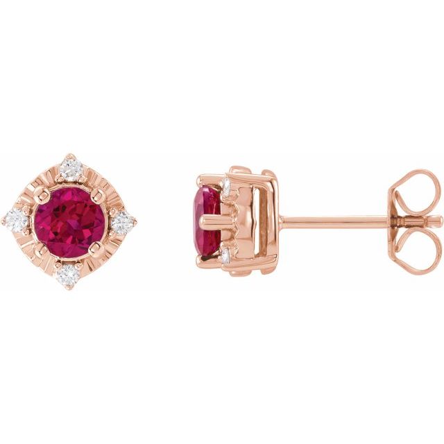 .08 CTW Lab-Grown White Sapphire and Diamond Earrings in 14K Gold & Silver