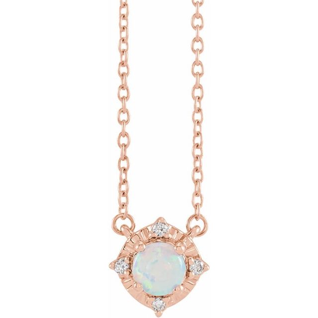 1/100 CTW Lab-Grown White Sapphire and Natural Diamond Round Necklace in 14K Gold & Silver