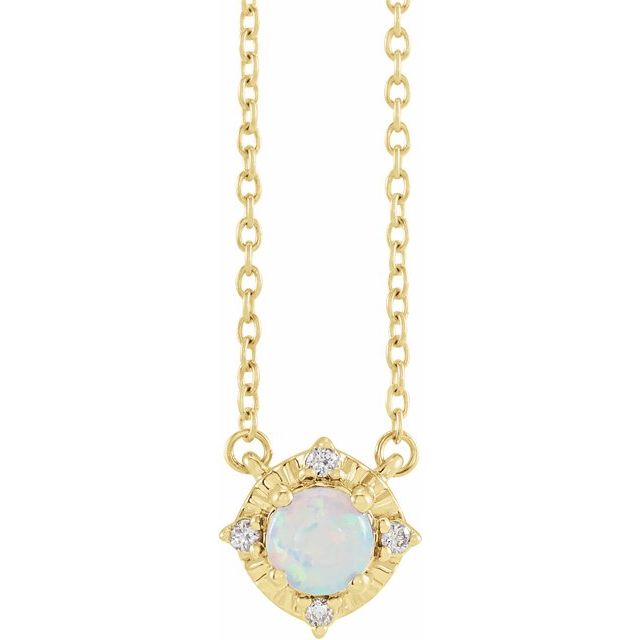 1/100 CTW Lab-Grown White Sapphire and Natural Diamond Round Necklace in 14K Gold & Silver
