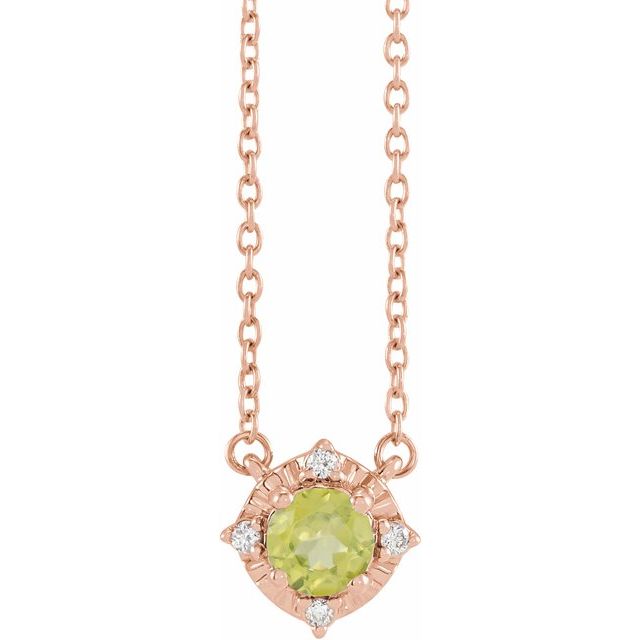 14K Gold Mozambique Garnet and Diamond Necklace