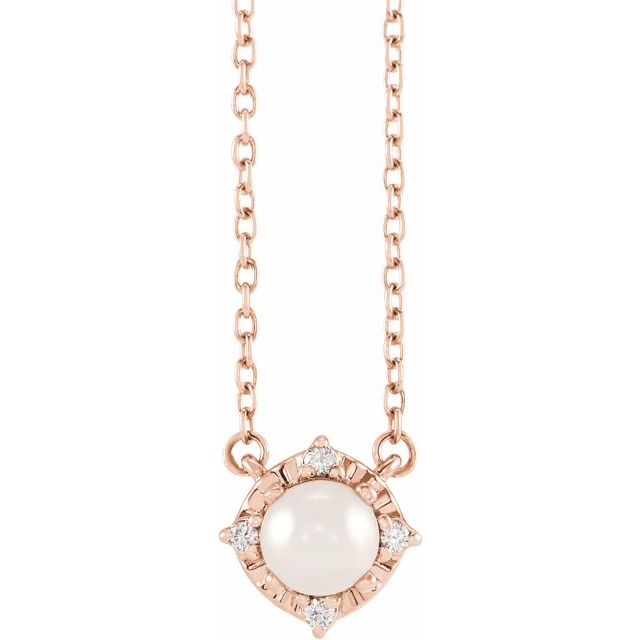 1/100 CTW Natural Aquamarine Round Necklace in 14K Gold & Sterling Silver