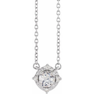14K Gold & Sterling Silver Natural Diamond Necklace - Options Available