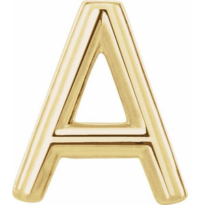 14K Gold Initial Earring - Options Available