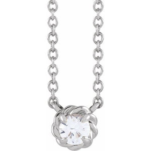 1/4 CTW Natural Diamond Round Claw-Prong Rope Necklace in 14K Gold & Platinum