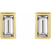 14K White Gold .07 CTW Natural Diamond Baguette Earrings