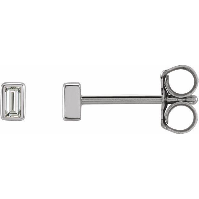 14K Gold Natural Diamond Bezel-Set Earrings