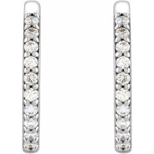 14K Rose Gold 1/8 CTW Natural Diamond Polished Huggie Hoop Earrings