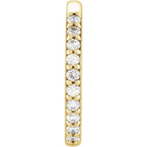 14K Rose Gold 1/8 CTW Natural Diamond Polished Huggie Hoop Earrings