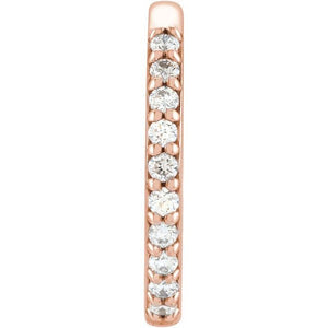 14K Rose Gold 1/8 CTW Natural Diamond Polished Huggie Hoop Earrings