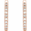 14K Rose Gold 1/8 CTW Natural Diamond Polished Huggie Hoop Earrings