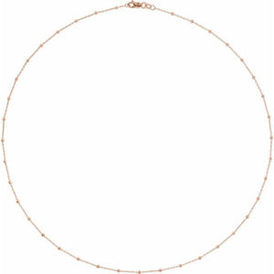 14K Yellow Gold .85 mm Faceted Beaded Cable Necklace - Elegant Design
