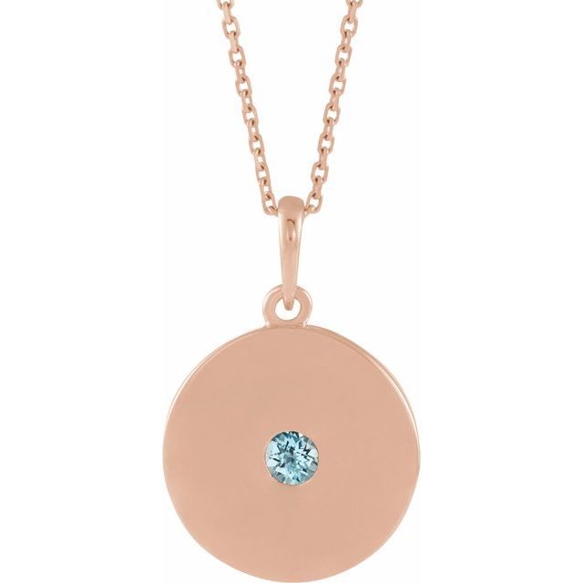 14K Gold Natural Ruby Disc Pendant