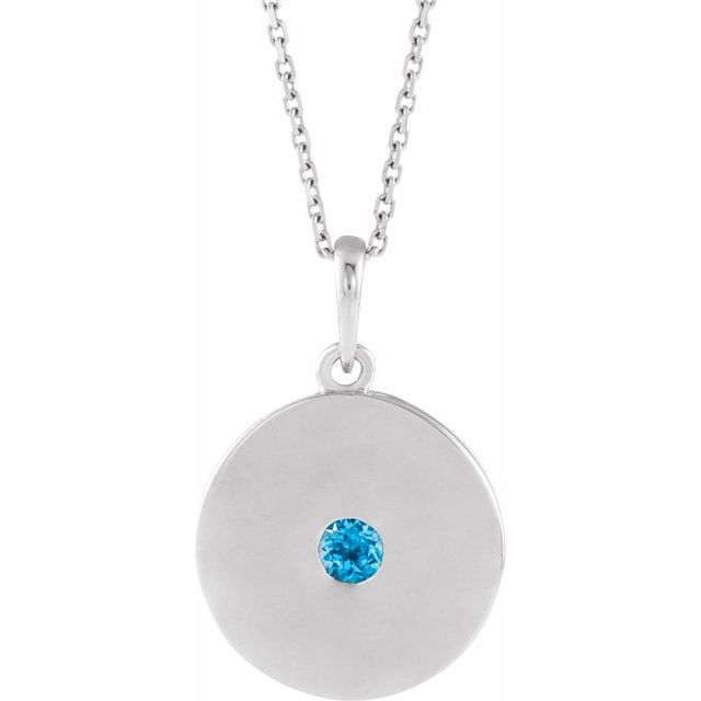 14K Gold Natural Ruby Disc Pendant
